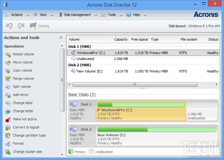 Acronis Disk Director,Acronis,Acronis Disk Director 12,磁盘分区