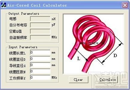 Air-Cored Coil Calculator,Air-Cored Coil Calculator下载,电感计算工具